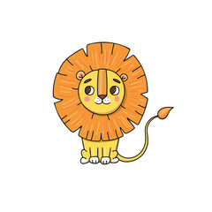 The cute lion for children's products on white background