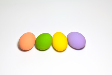 Colorful easter eggs on a white background