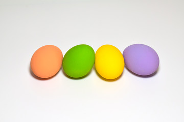 Colorful easter eggs on a white background
