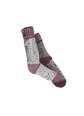 Watercolor element on a white background. Socks in the Hugge style. For design compositions in the Scandinavian style. On the topic of home comfort, lifestyle.