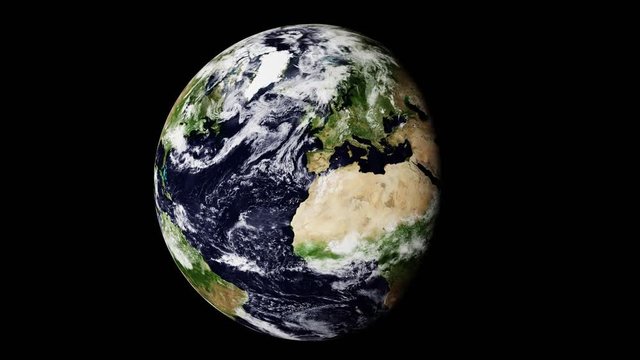 Europe world globe shows european union from satellite. Continent from space zooming in - 3d video