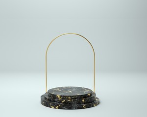 3d render of background with a pedestal and a showcase, abstract minimal concept, blank space, simple clean design, minimalist mockup