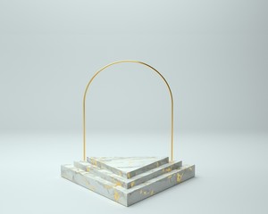 3d render of background with a pedestal and a showcase, abstract minimal concept, blank space, simple clean design, minimalist mockup