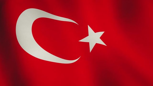 Turkey background flag waving patriot nation. Turkish flying banner and wavy national closeup - seamless video loop animation