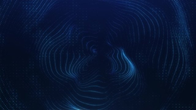 beautiful blue particle flow abstract radar background fluid wavy design element technology, science, music