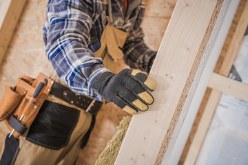 Wall Insulation In New Construction Site.