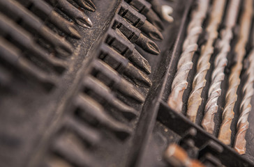 Close View Of Metal Drill Bits.