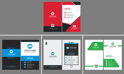 Corporate Business Card Set Design in various shape