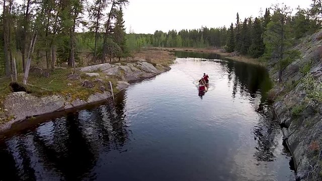 Paddling in the rocky Canadian Shield country of eastern Manitoba
