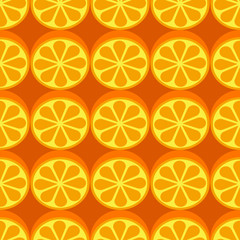 Orange fruit seamless bright art vector pattern - 340996324