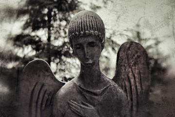 Monument to a little angel in a park in Nesvizh