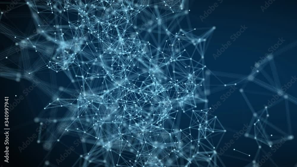 Wall mural plexus abstract technology futuristic, polygonal space with a dark background with connecting points