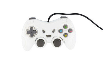 Joystick or controller for connecting game consoles or computer for playing isolated on white background