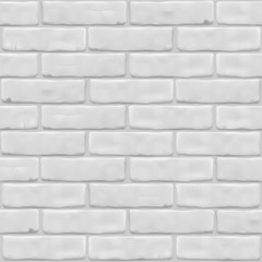 Obraz premium Texture white brick wall for exterior, interior, website, background, graphic design. Vector illustration. Seamless pattern. Photorealistic close up.