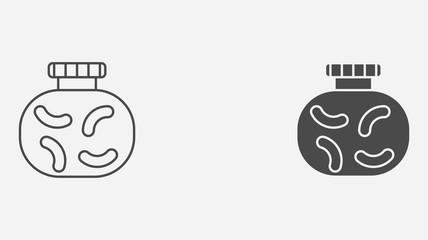 Candy jar outline and filled vector icon sign symbol