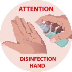 hand disinfection icon vector cleaning palms with a spray