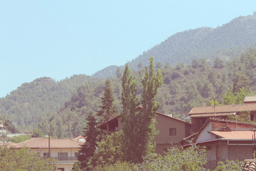 Obraz premium On a way to the Kakopetria village in Cyprus on a sunny day