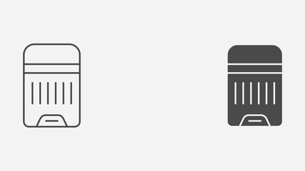 Bin outline and filled vector icon sign symbol