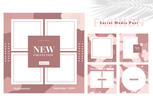 Square Social Media Post Layout for Fashion with Red Rose Accent