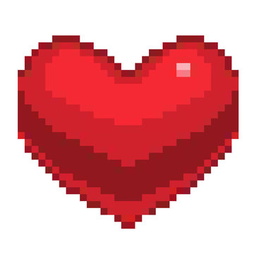 recommend clip art: pixel art heart icon, vector illustration