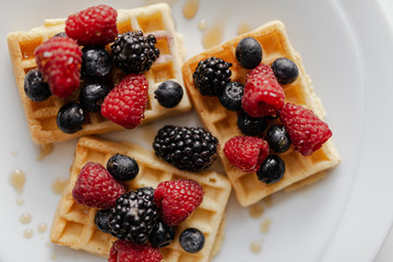 Waffle with fresh berries