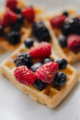 Waffle with fresh berries