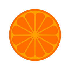 Orange citrus fruit icon bright art vector - 341001762