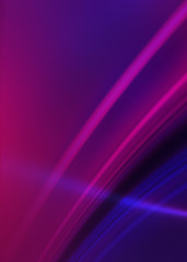 Abstract dark background with blue and pink neon glow. Neon light lines, waves.