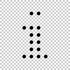 Digital dot info, information symbol. Black symbol on transparent background