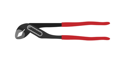 Pump pliers tool vector flat illustration
