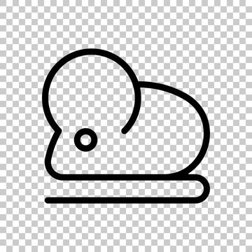 recommend clip art: Mouse or rat, animal, outline design. Black symbol on transparent background