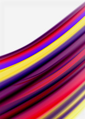 Obraz premium Wave lines abstract background, smooth silk design with rainbow style colors. Liquid fluid color waves. Vector Illustration