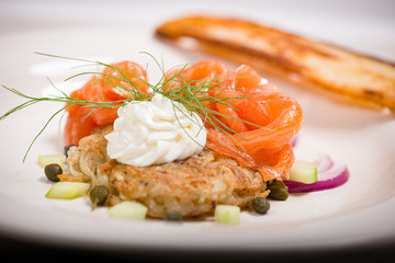 Smoked Salmon with Hash Browns