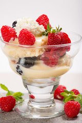 Strawberry Shortcake with Raspberries and Blackberries