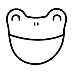 cute little frog line style icon