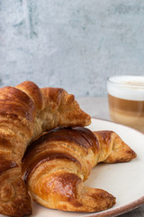 croissants with capuccino coffee