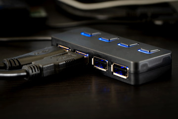 USB hub connecting and sharing multiple usb devices to a computer
