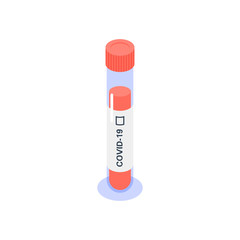 Test tube isolated icon with blood on a white background. Can be used for infographics, internet sites, web banners.