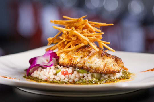 Blackened Grouper On A Bed Of Couscous