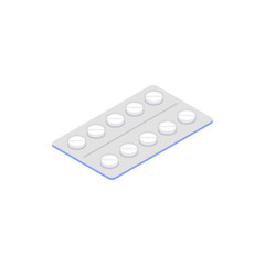 Isolated icon of medical pills in pack on a white background 2.