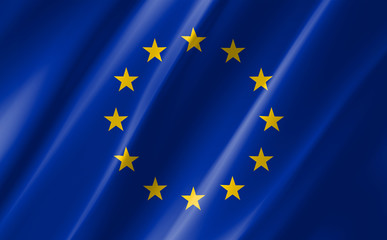Image of a waving european union flag.