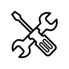 wrench and screwdriver icon vector trendy design template