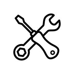 wrench and screwdriver icon vector trendy design template