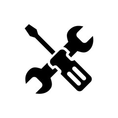 wrench and screwdriver icon vector trendy design template