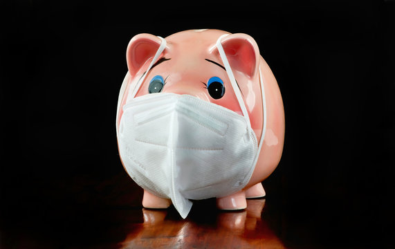Piggy Bank With N95 Face Mask.
