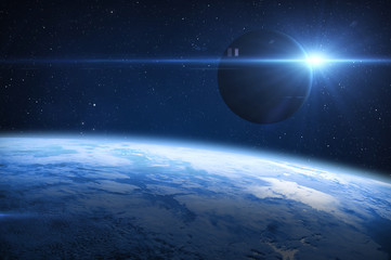 Earth, Moon and Sun.