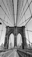 Fototapeta na wymiar Brooklyn Bridge View do Suspension Cables