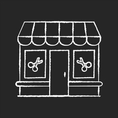 Beauty salon chalk white icon on black background