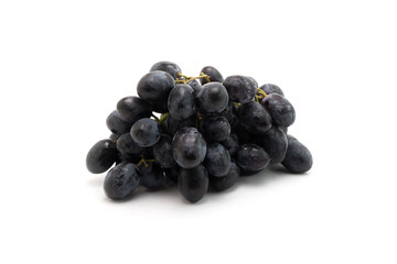 Fresh and Raw black grapes isolated white background