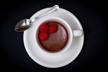 Chocolate Mousse Pot with Raspberries